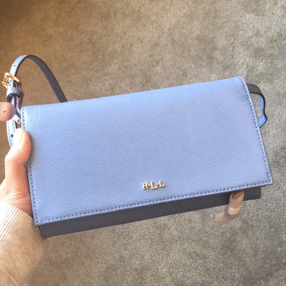 NWT Lauren Ralph Lauren Periwinkle Blue Crossbody - Picture 1 of 8